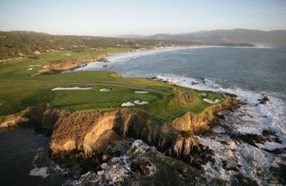 Pebble Beach golf resort view